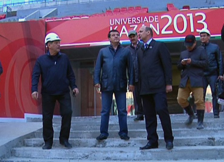 The mayor inspected the "Kazan-Arena" football stadium under construction.