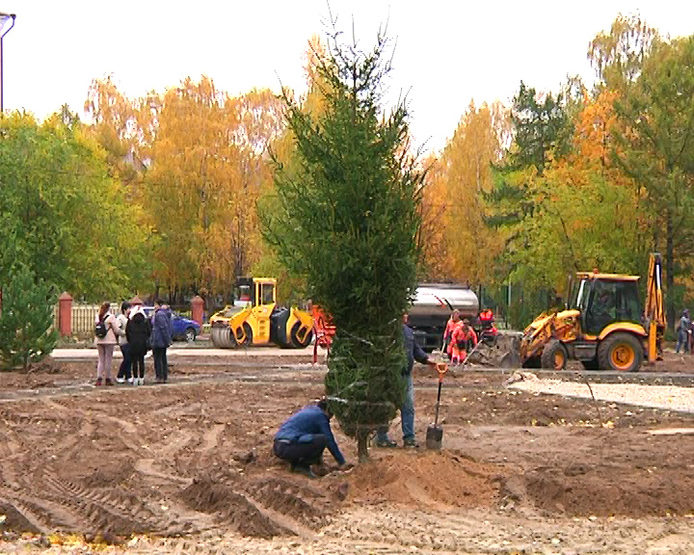 The inspection of the yard overhaul near the house №105 on Gagarin Street