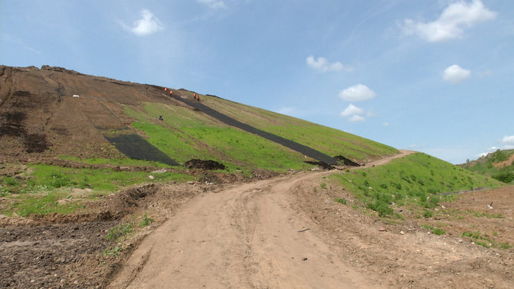 The biological stage of reclamation is being completed at the Samosyrovo waste dump