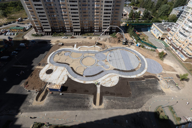 A sports ground to be equipped on the site of the collapsed underground car park on Universiade Avenue