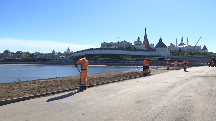 Press tour on improvement the site along the Kremlin Dam
