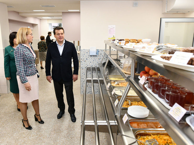 After the renovation, the capacity of the canteen at the Kazan gymnasium No.12 has doubled
