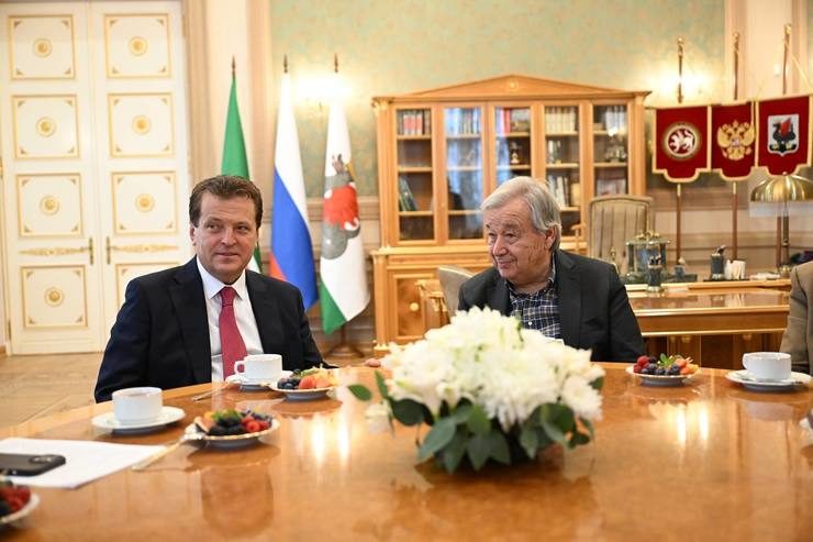 Ilsur Metshin and Antonio Guterres met at the Kazan City Hall